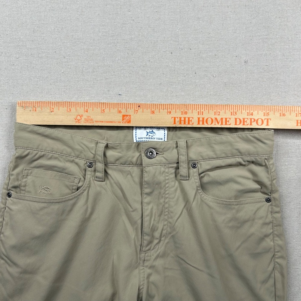 Southern Tide Pants Mens 30x32 Performance Chino Khaki Beige Light Brown Nylon - Picture 6 of 9